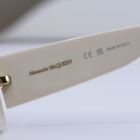 Final Price! Alexander McQueen AM0426S 005 Ivory/Grey Sunglasses